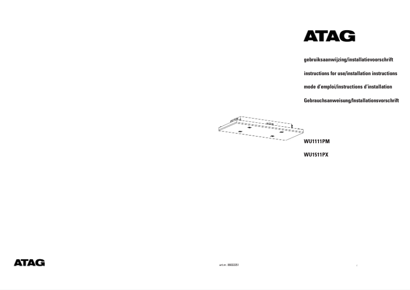Page 1 de la notice Manuel utilisateur Atag WU1511P