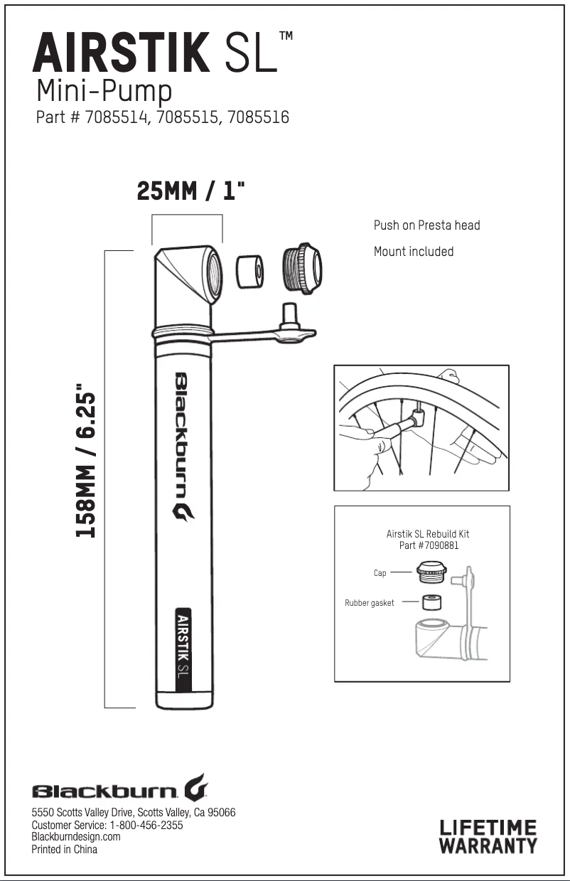 Page 1 de la notice Manuel utilisateur Blackburn Airstik SL