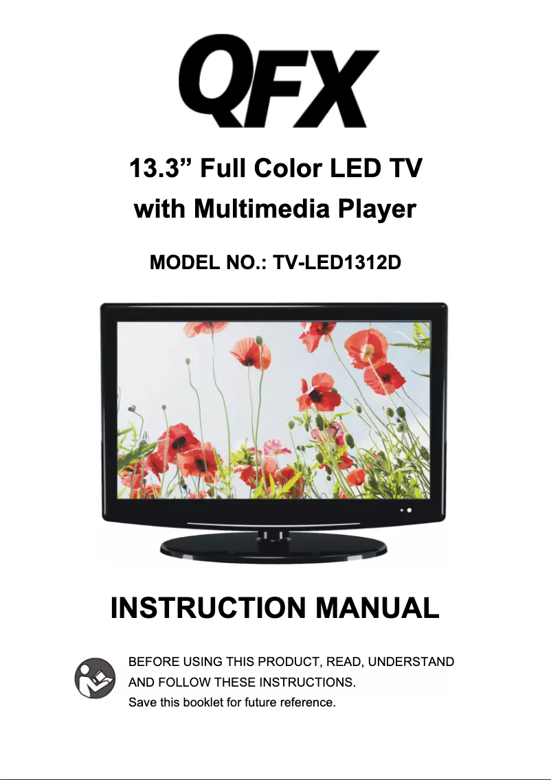 Page 1 de la notice Manuel utilisateur QFX TV-LED1312D