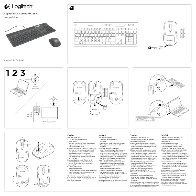 Page 1 de la notice Manuel utilisateur Logitech K725-C