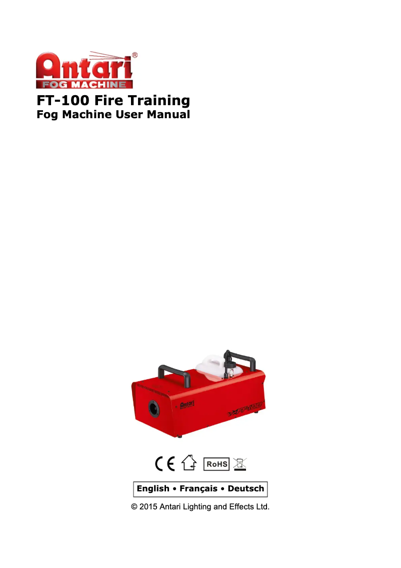 Page n°1 - Manuel utilisateur Antari FT-100