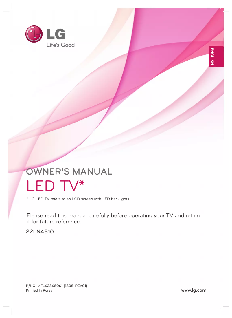 Page n°1 - Manuel utilisateur LG 22LN4510