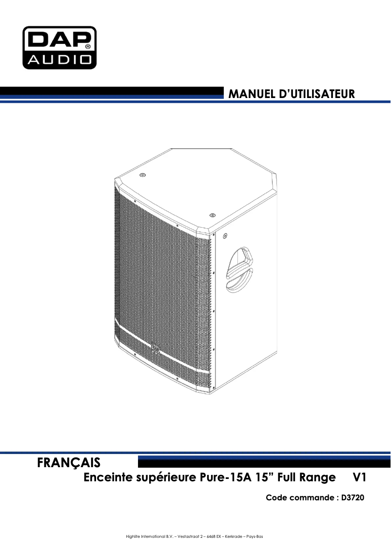 Page n°1 - Manuel utilisateur DAP-Audio Pure-15A