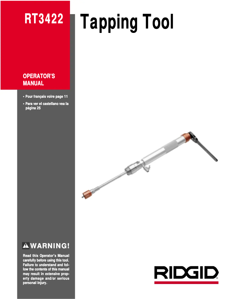 Página 1 del manual Manual de usuario Ridgid RT3422