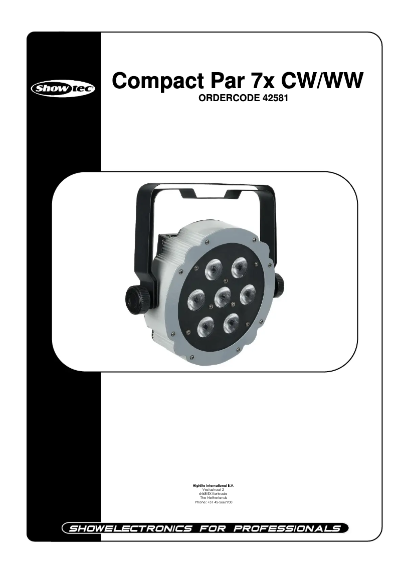Page 1 de la notice Manuel utilisateur Showtec Compact PAR 7 CW/WW