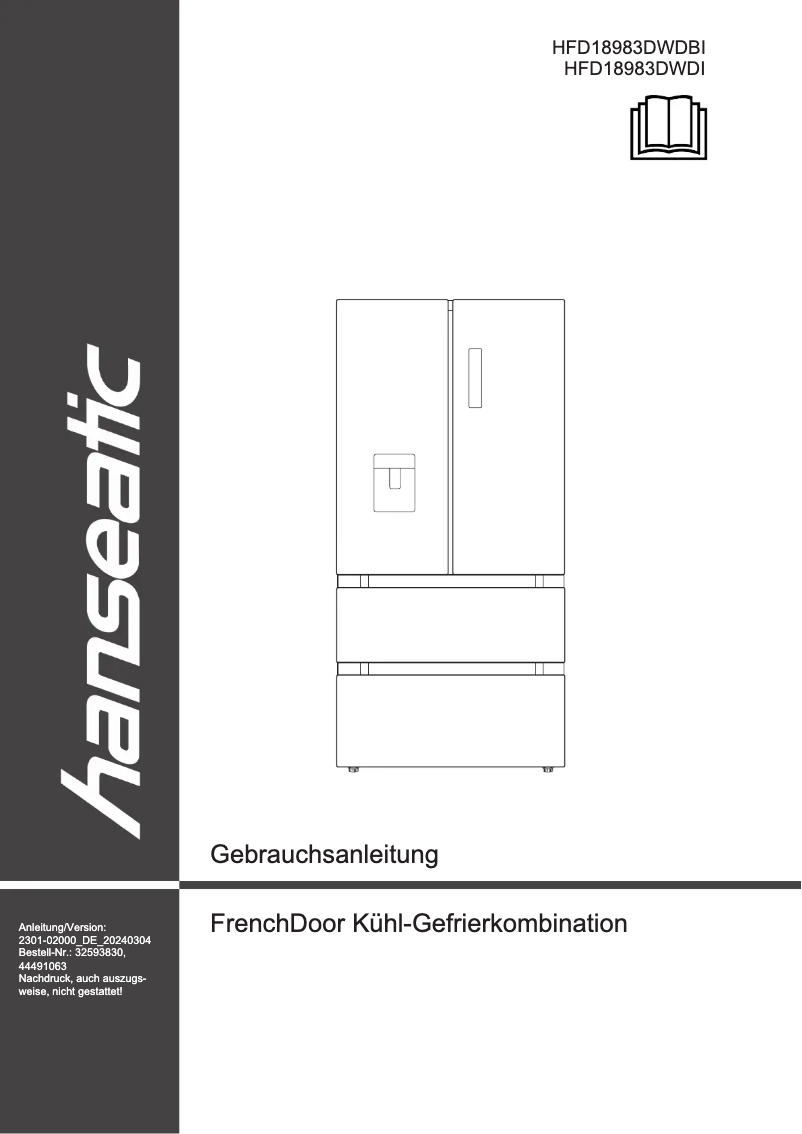 Página 1 del manual Manual de usuario Hanseatic HFD18983DWDI