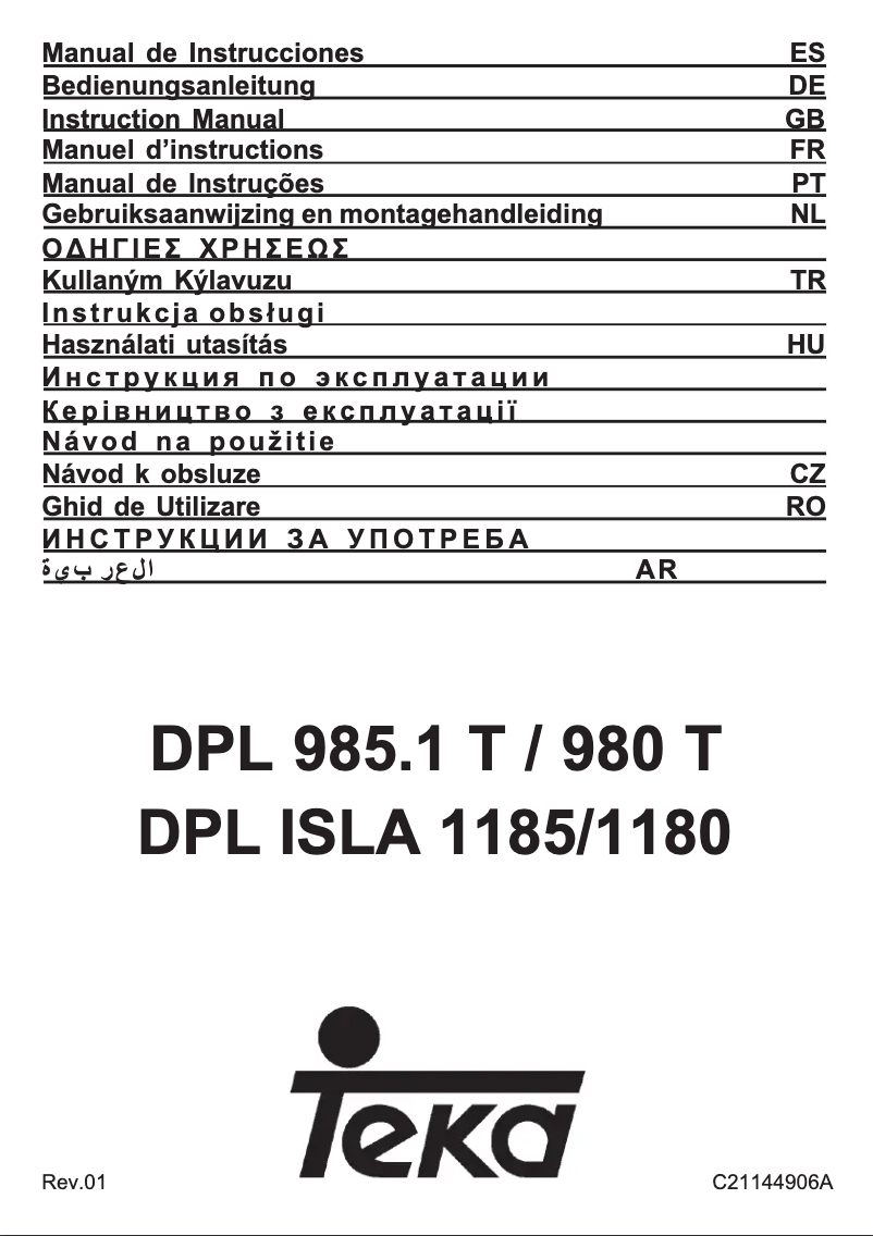Page 1 de la notice Manuel utilisateur Teka DPL 985.1 T