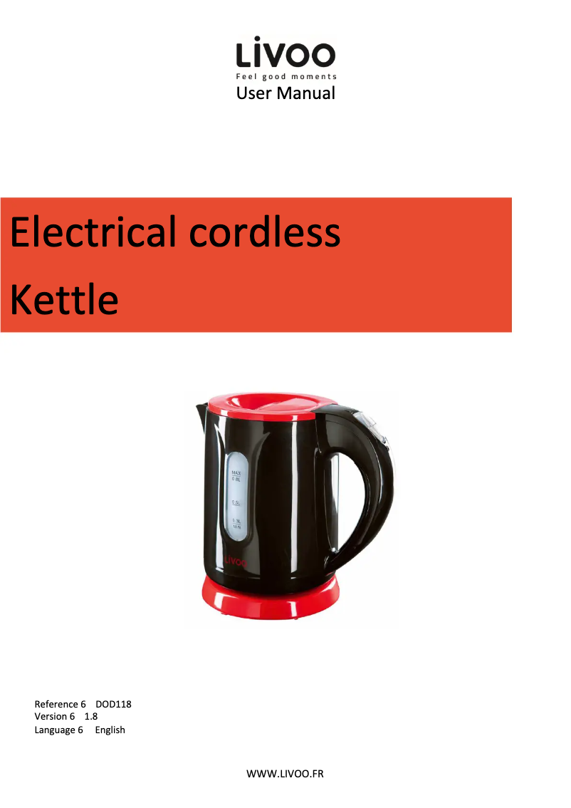 Page 1 de la notice Manuel utilisateur Livoo DOD114