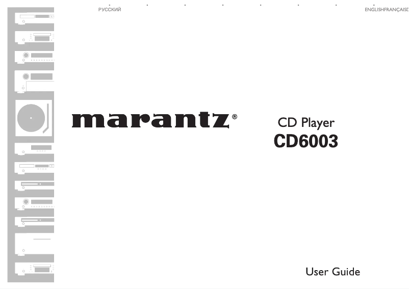 Page 1 de la notice Manuel utilisateur Marantz CD6003