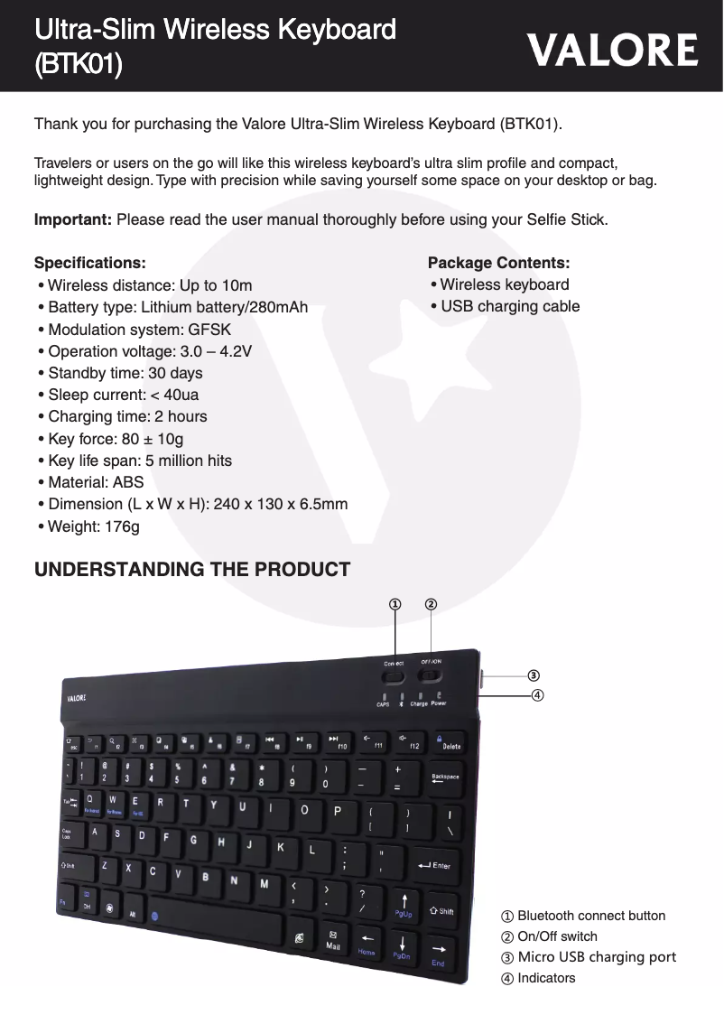 Image de la première page du manuel de l'appareil BTK01