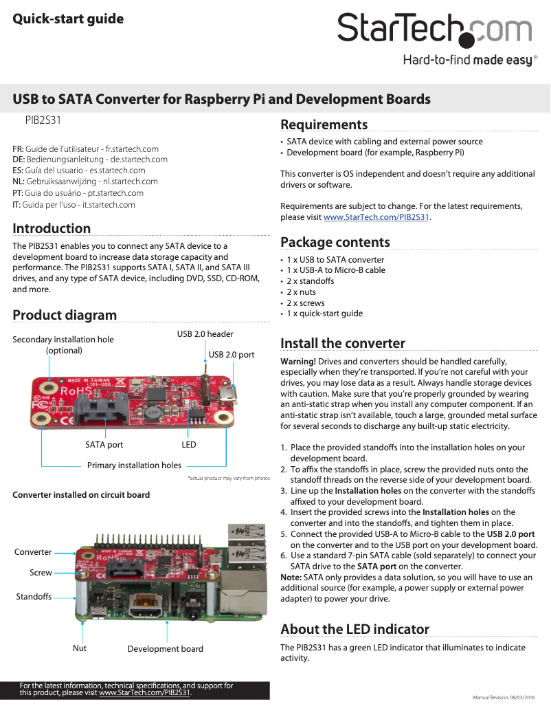 Image de la première page du manuel de l'appareil PIB2S31