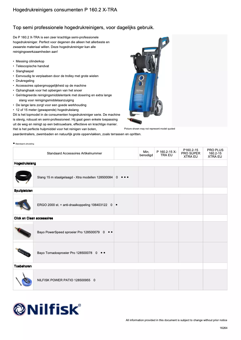 Página 1 del manual Manual de usuario Nilfisk P 160.2 X-TRA