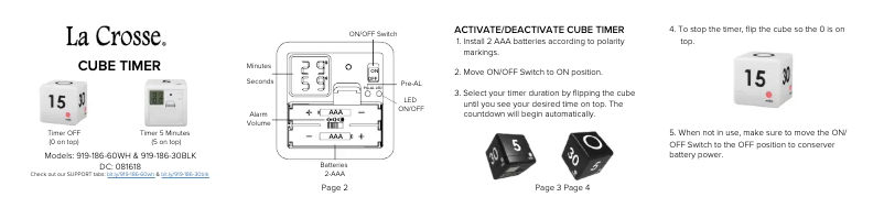 Page n°1 - Manuel utilisateur La Crosse Technology 919-186-60WH