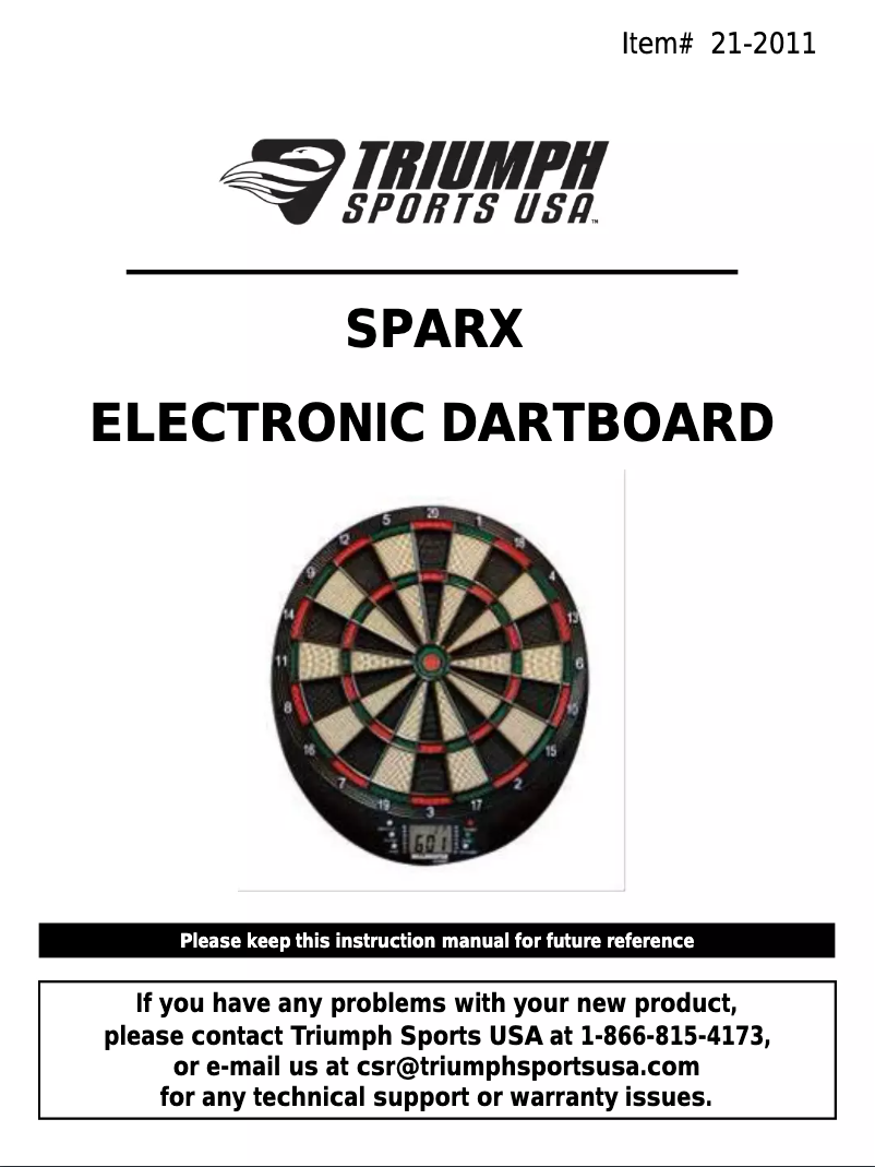 Image de la première page du manuel de l'appareil Sparx