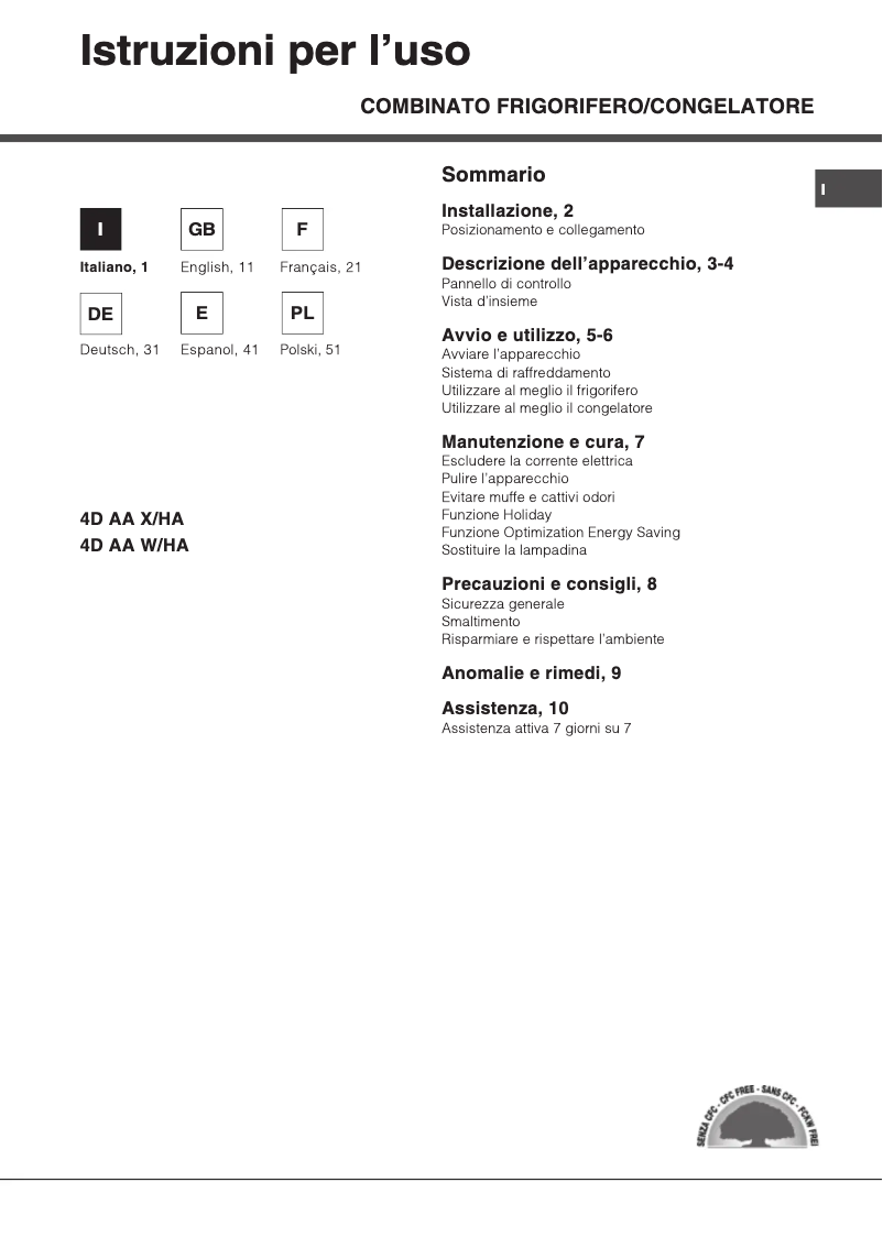 Image de la première page du manuel de l'appareil 4D AA X/HA