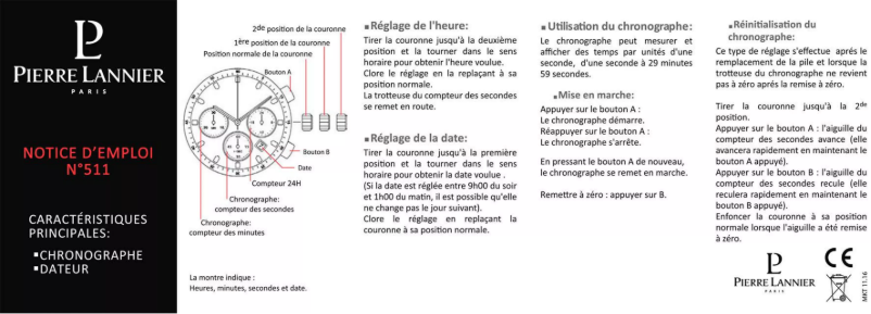 Page n°1 - Manuel utilisateur Pierre Lannier Chrono 225D466