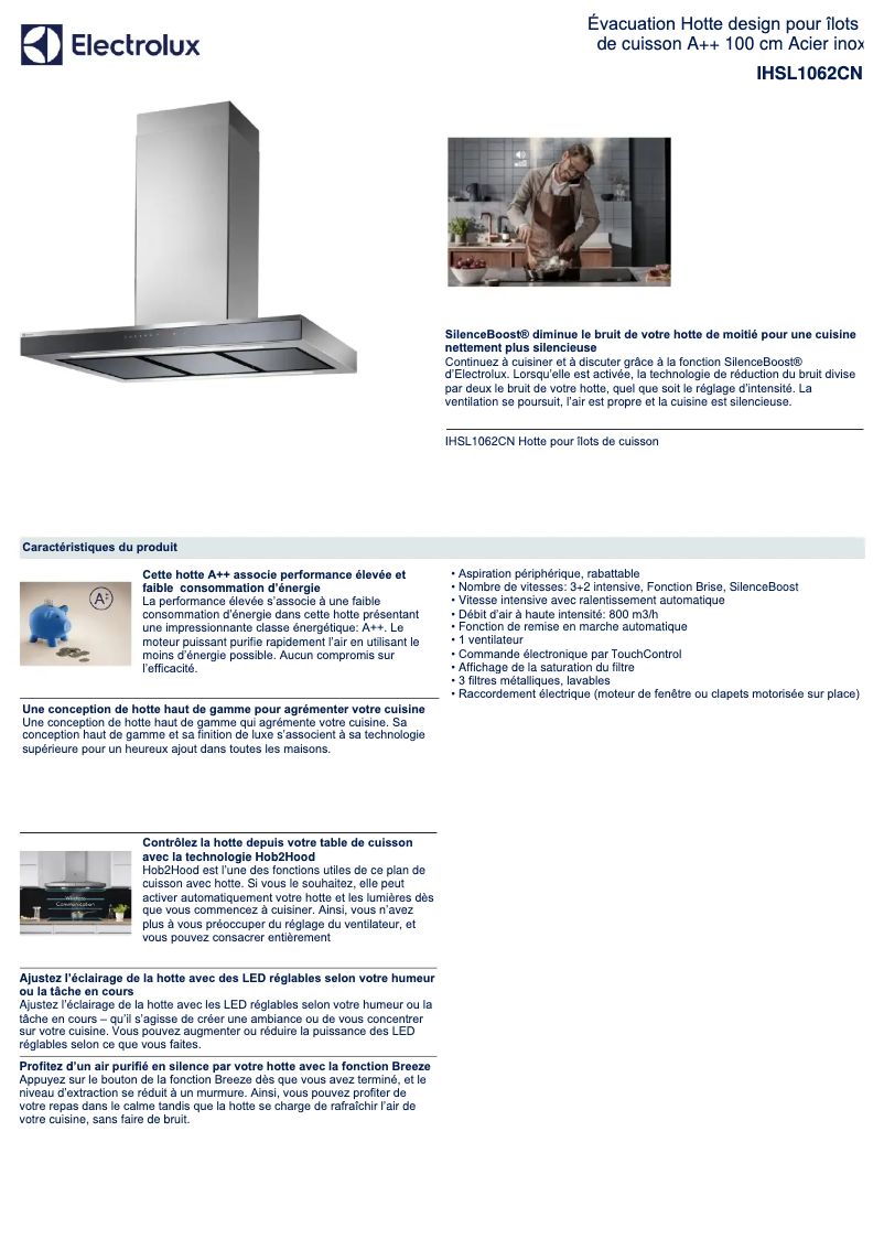 Page n°1 - Fiche technique Electrolux IHSL1062CN
