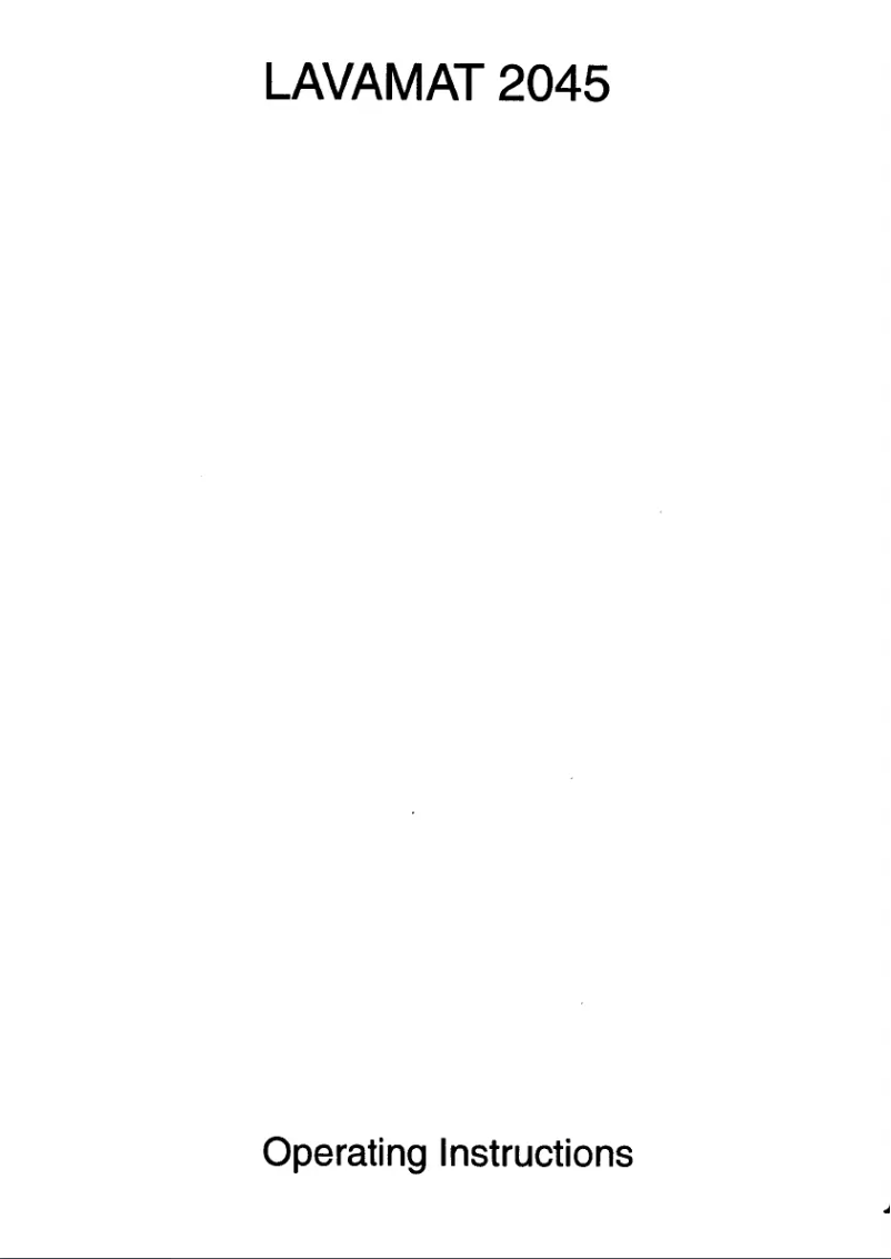 Page n°1 - Manuel utilisateur AEG Lavamat 2045U w