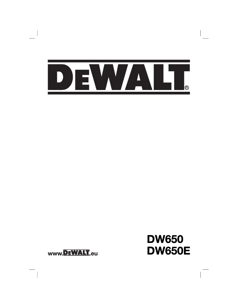 Page n°1 - Manuel utilisateur DeWalt DW650E