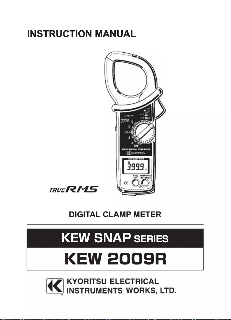 Page 1 de la notice Manuel utilisateur Kyoritsu KEW 2009R
