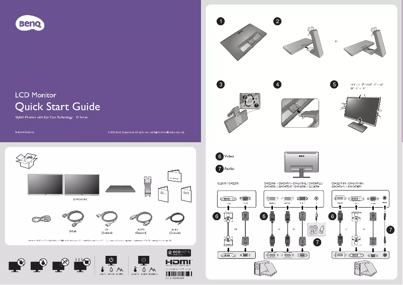 Page n°1 - Guide de démarrage rapide BenQ Mobiuz GW2475H