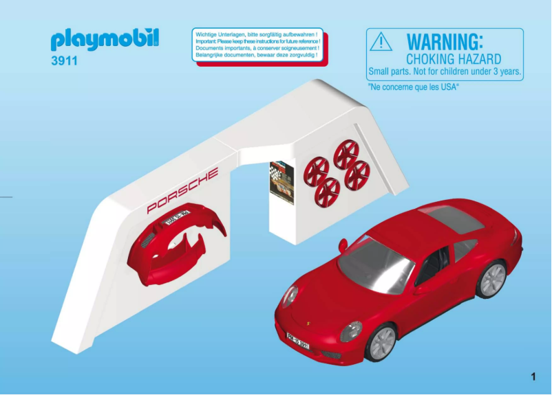 Page 1 de la notice Manuel utilisateur Playmobil Porsche 911 Carrera S 3911
