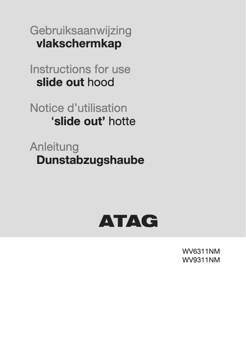 Page 1 de la notice Manuel utilisateur Atag WV9311NM