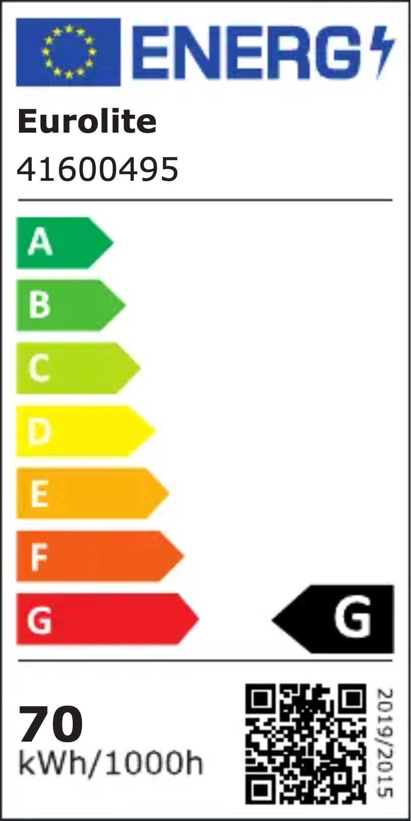 Page 1 de la notice Label énergétique Eurolite LED CSL-70