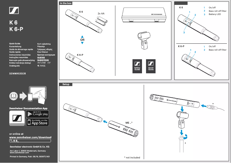 Page n°1 - Manuel utilisateur Sennheiser K 6