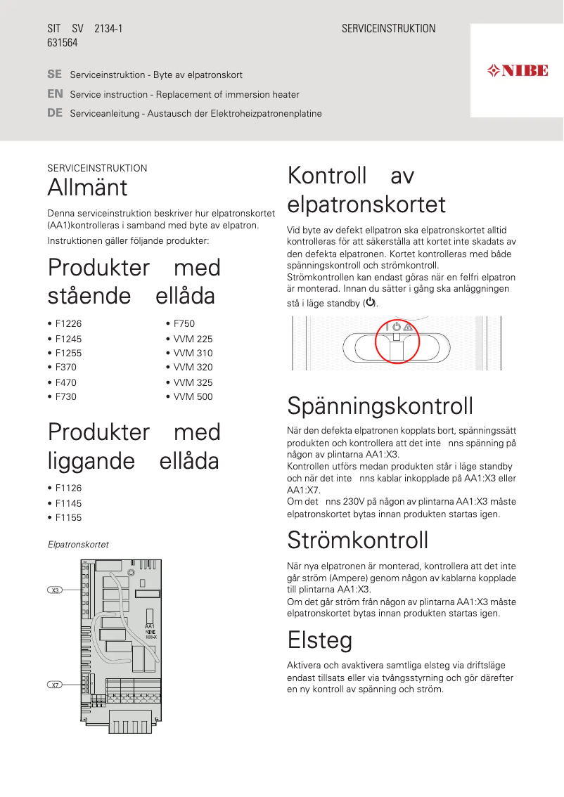 Page 1 de la notice Manuel utilisateur Nibe VVM 500