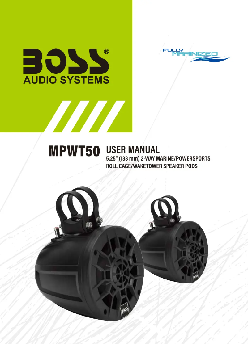 Page 1 de la notice Manuel utilisateur Boss MPWT50