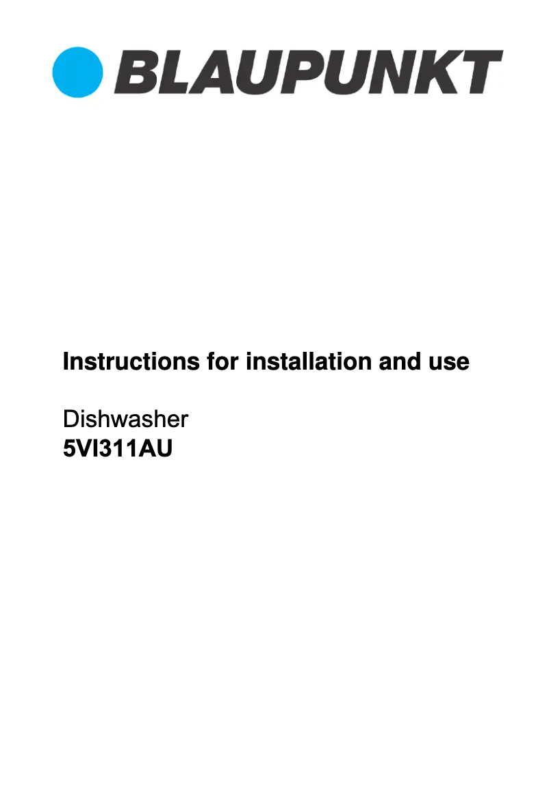 Page n°1 - Guide d'installation Blaupunkt 5VI311AU