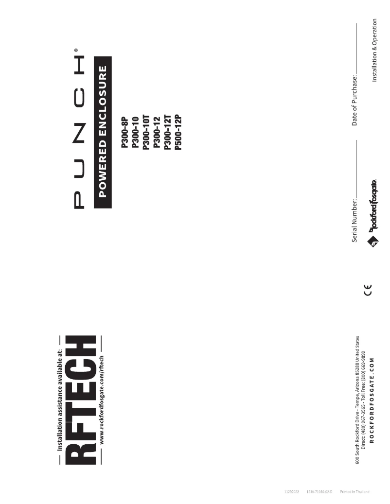 Page 1 de la notice Manuel utilisateur Rockford Fosgate Punch P300-10