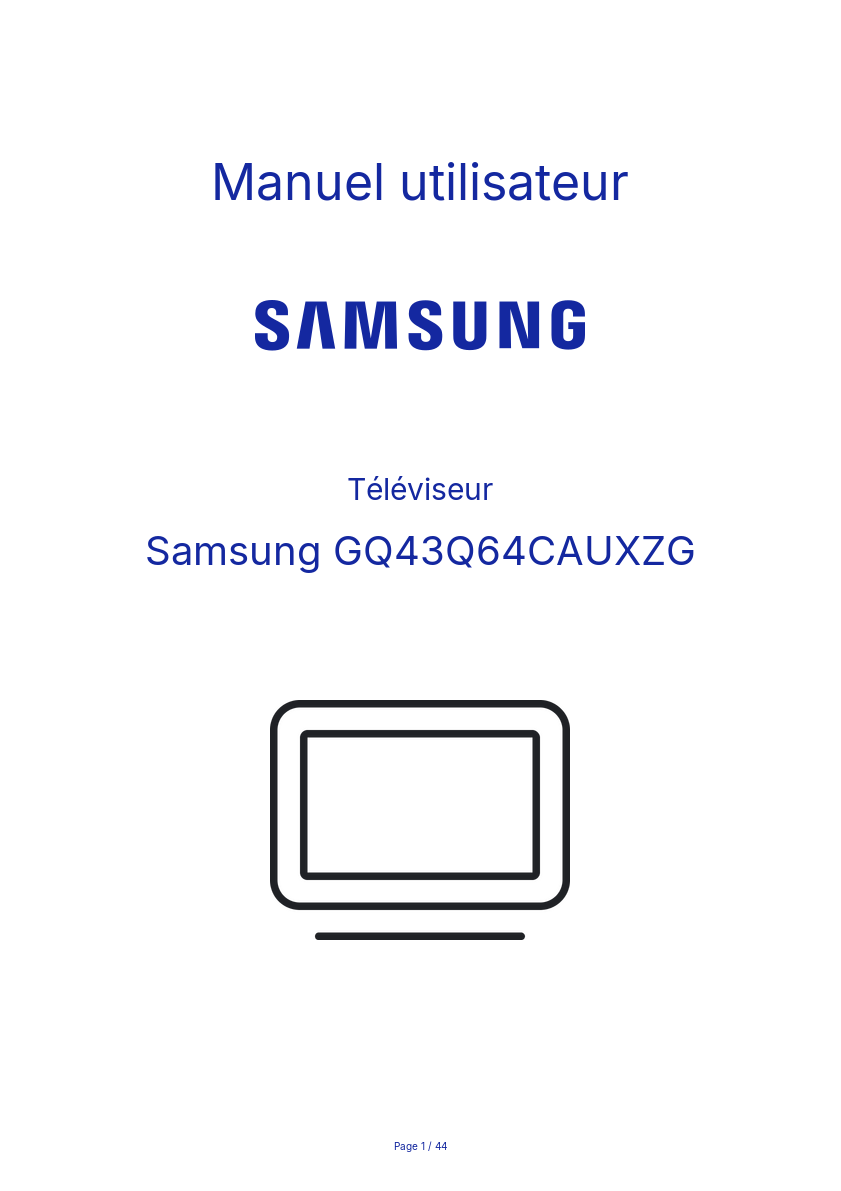 Page n°1 - Manuel utilisateur Samsung GQ43Q64CAUXZG