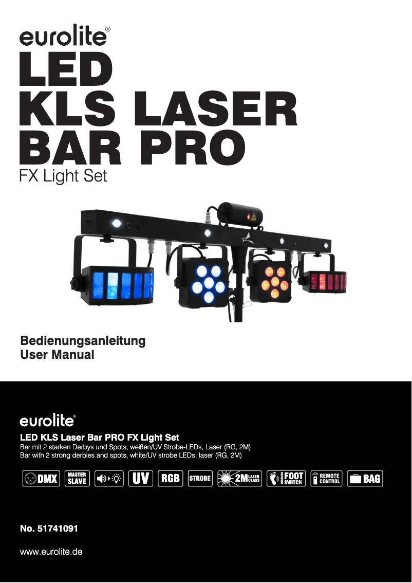 Page 1 de la notice Manuel utilisateur Eurolite LED KLS Laser Bar PRO