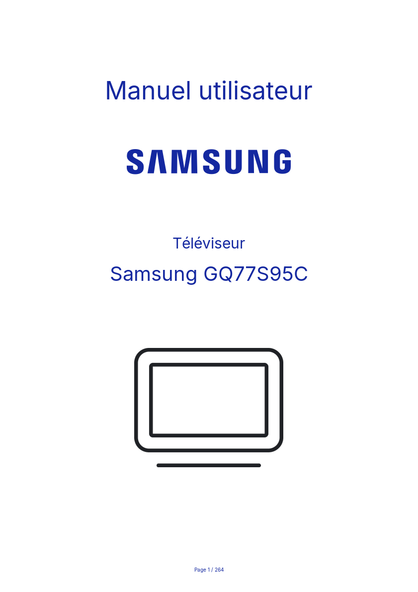 Page n°1 - Manuel utilisateur Samsung GQ77S95C