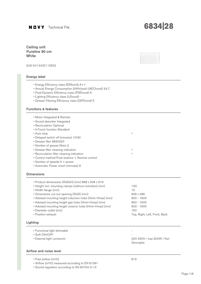 Image de la première page du manuel de l'appareil Pureline 6834
