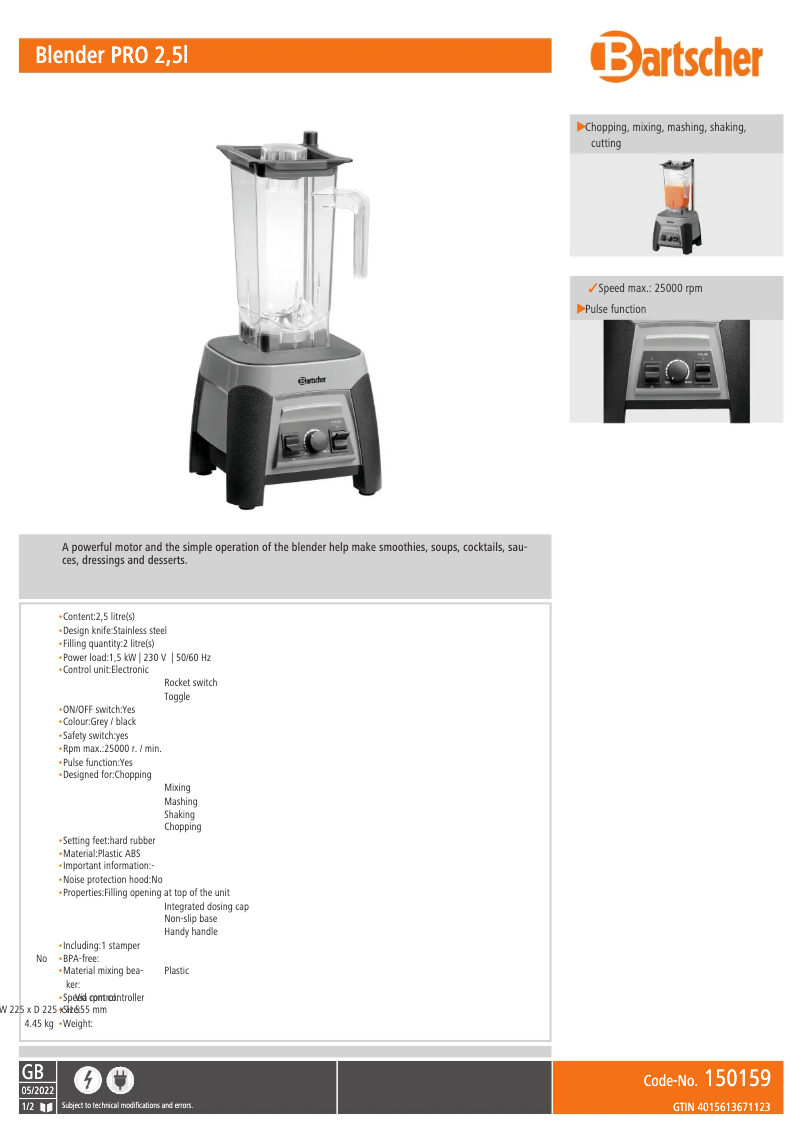 Image de la première page du manuel de l'appareil 150159