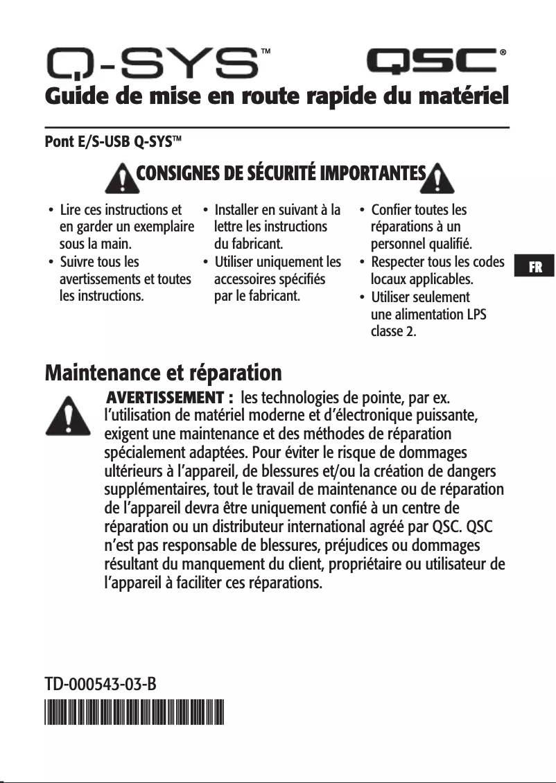 Image de la première page du manuel de l'appareil I/O-USB Bridge