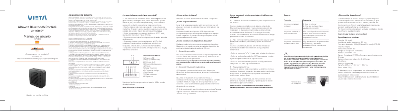 Página 1 del manual Manual de usuario Vieta Audio VM-BS18GY