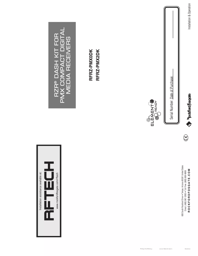 Page 1 de la notice Manuel utilisateur Rockford Fosgate RFRZ-RSW16