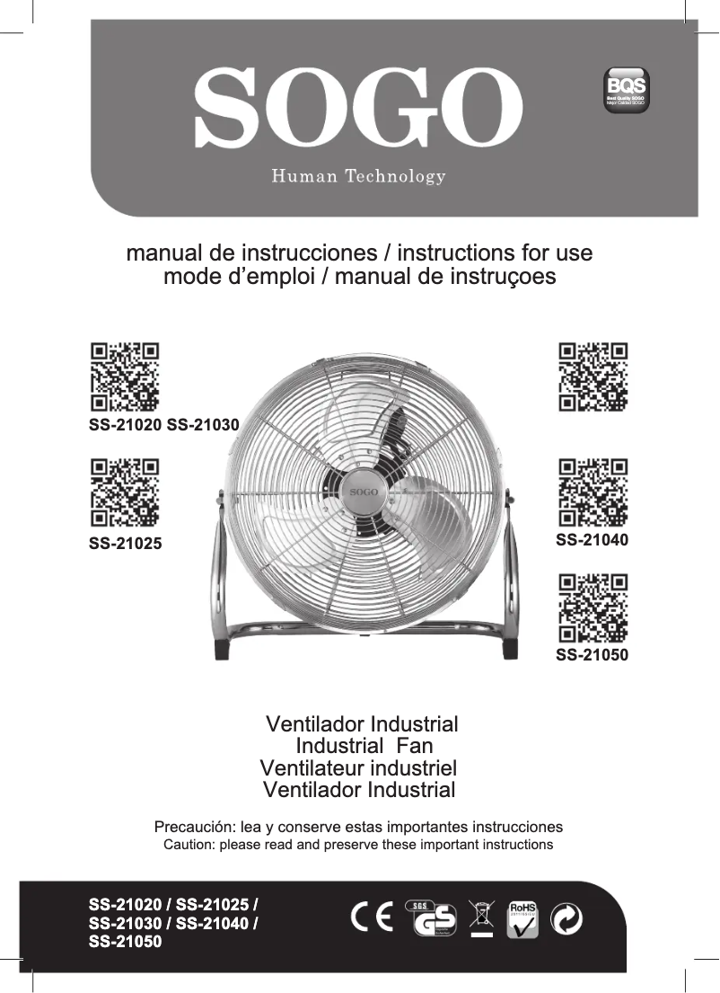 Page 1 de la notice Manuel utilisateur Sogo VEN-SS-21020