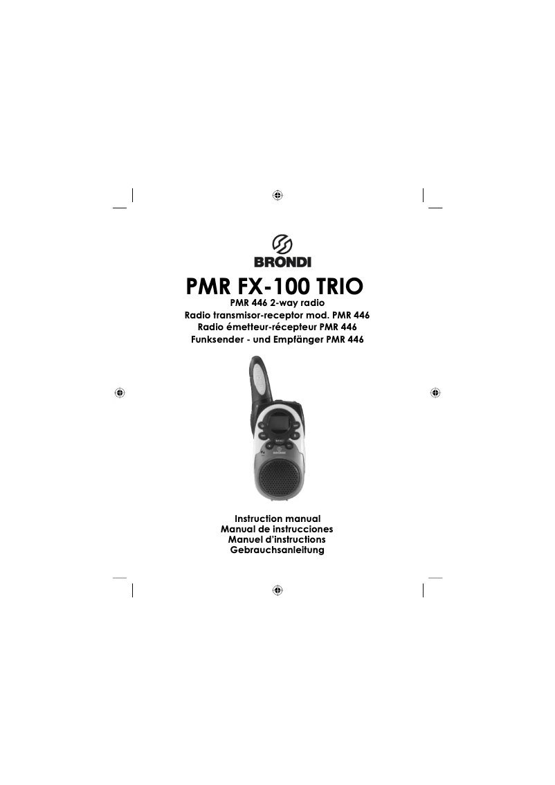 Image de la première page du manuel de l'appareil FX-100 Trio