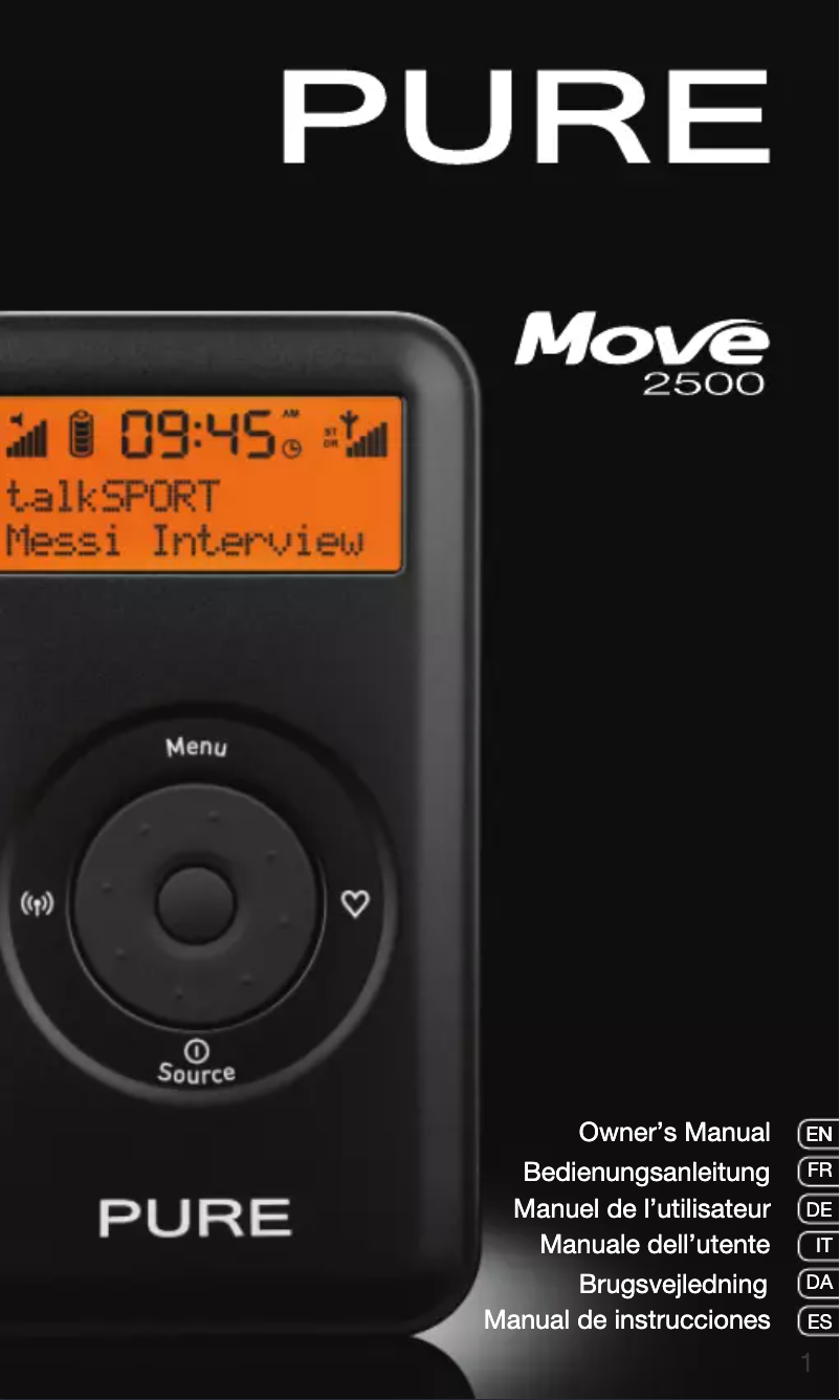 Page 1 de la notice Manuel utilisateur Pure Move 2500