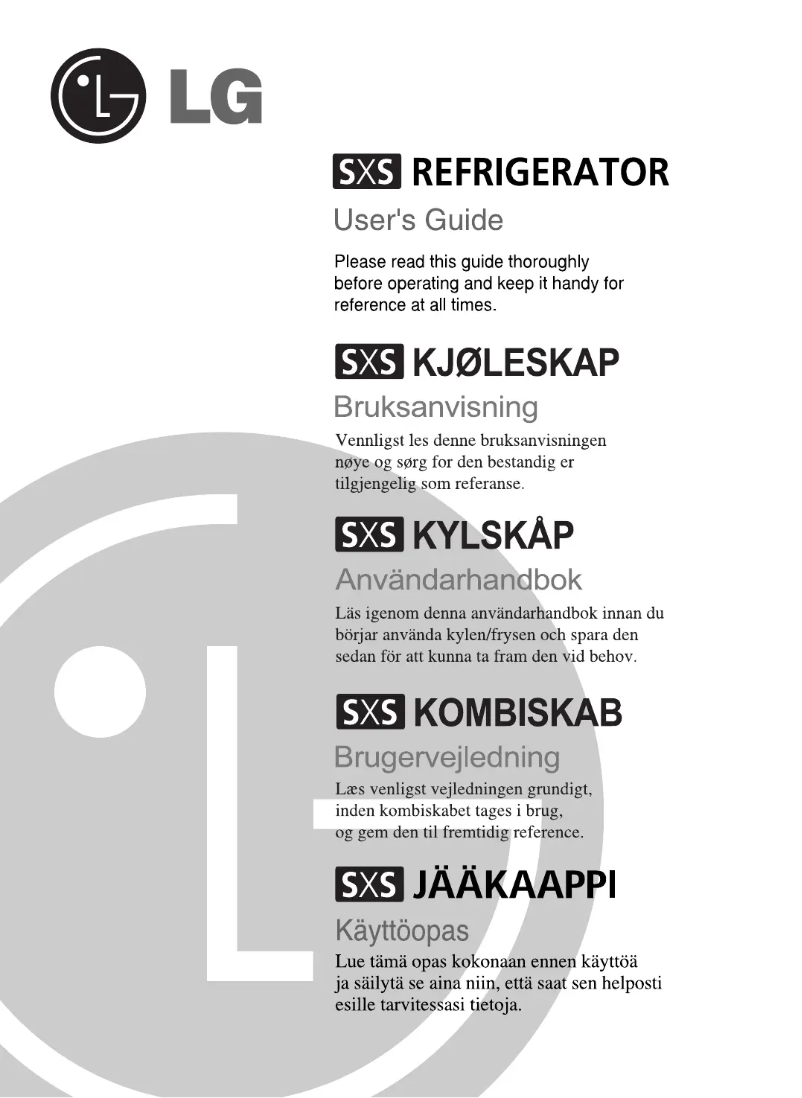 Page n°1 - Manuel utilisateur LG GR-P227ZWAK