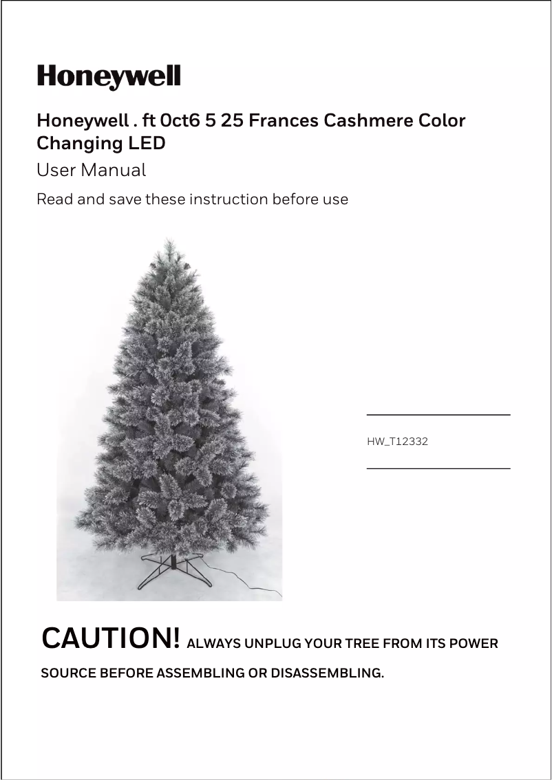 Image de la première page du manuel de l'appareil HW-T12332