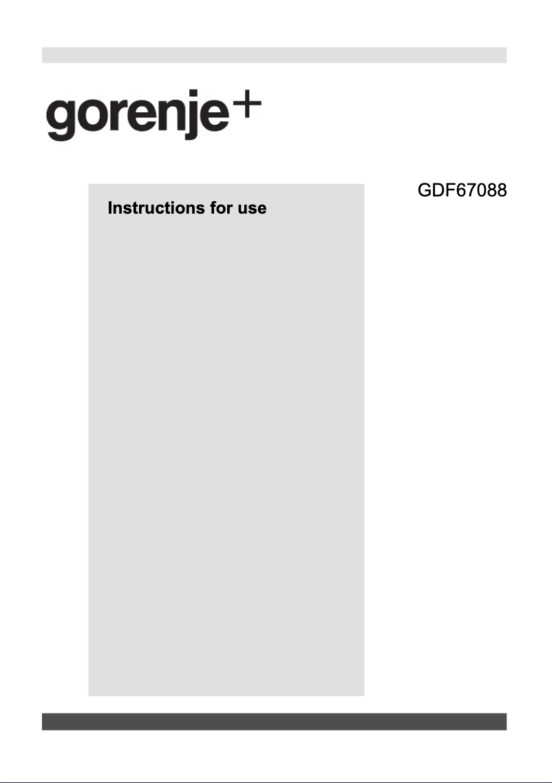 Page n°1 - Manuel utilisateur Gorenje GDF67088