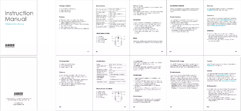 Página 1 del manual Manual de usuario Anker Wireless Mini Mouse