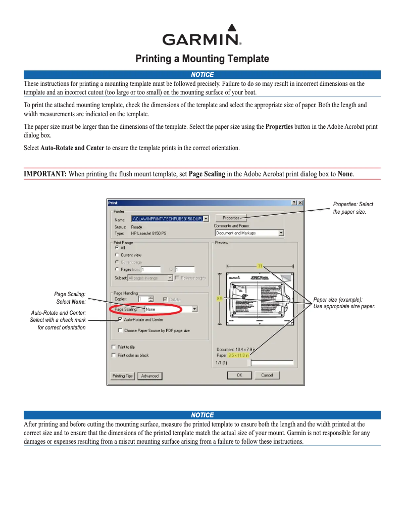 Page 1 de la notice Instructions / montage Garmin Echo 201