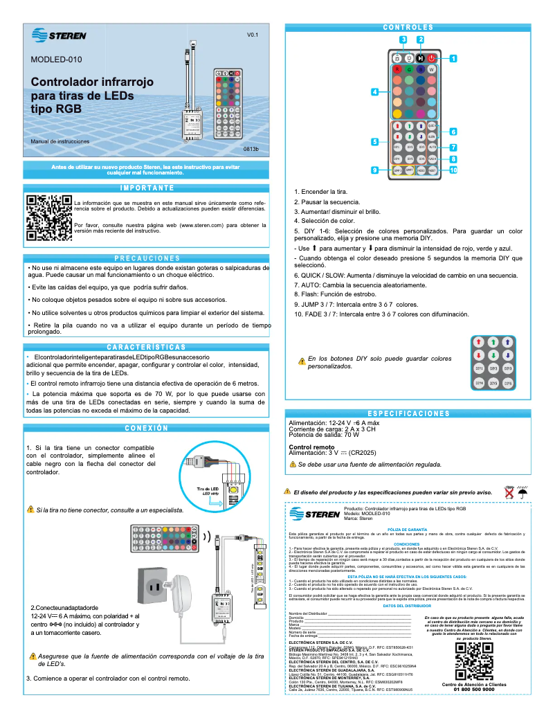Page n°1 - Manuel utilisateur Steren MODLED-010